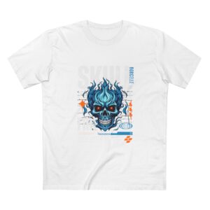 Flaming Blue Skull Graphic Tee — Horror Skate Punk T-Shirt